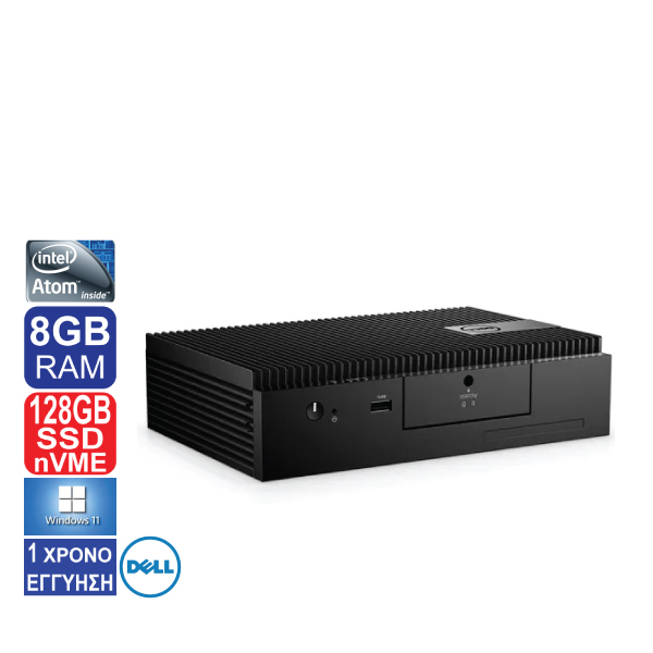 Desktop PC Dell Embedded 3000, Intel Atom E3845, 8GB RAM, 128GB SSD NVMe, Display Port, Windows 11 Pro (ΕΚΘΕΣΙΑΚΟ ΠΡΟΙΟΝ GRADE - A)