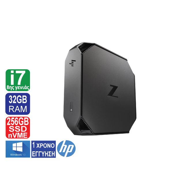 Desktop HP Z2 Mini G4, Intel Core i7 8700 (8ης γενιάς), 32GB RAM, 256GB SSD NVMe, 2 x DP, Windows 10 Pro ( Το προϊόν είναι καινούριο χωρίς τη δική του συσκευασία )