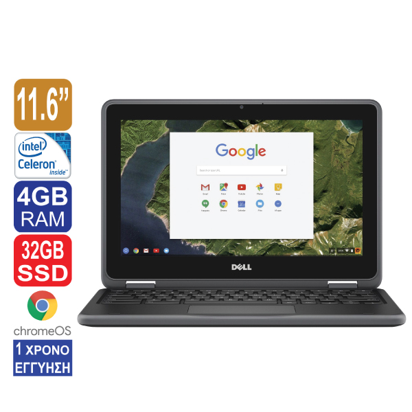 Laptop 11.6" Chromebook, Intel Celeron N3060, 4GB RAM, 32GB SSD eMMC, HDMI, Web Camera, Chrome  OS (ΕΚΘΕΣΙΑΚΟ ΠΡΟΙΟΝ GRADE - A)