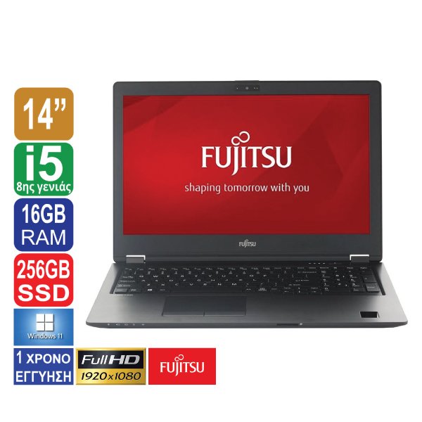 Laptop 14" Fujitsu Lifebook U749, 1920x1080 Full HD, Intel Core i5 8365U (8ης γενιάς), 16GB RAM, 256GB SSD, DisplayPort, HDMI, Web camera, Windows 11 Pro (ΠΡΟΙΟΝ ΕΚΘΕΣΙΑΚΟ GRADE A)