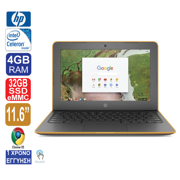 Laptop 11.6″ ΟΘΟΝΗ ΑΦΗΣ, HP Chromebook 11A  G6 EE, Intel Celeron N3350, 4GB RAM, 32GB SSD eMMC, Web Camera, Chrome OS (ΕΚΘΕΣΙΑΚΟ ΠΡΟΙΟΝ )
