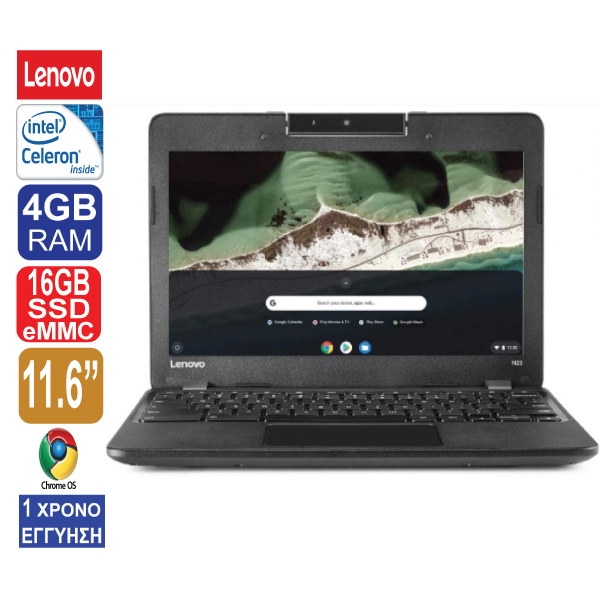 Laptop 11.6″ Lenovo Chromebook N23, Intel Celeron N3060, 4GB RAM, 16GB SSD eMMC, Web Camera, Chrome OS (ΠΡΟΙΟΝ ΕΚΘΕΣΙΑΚΟ)