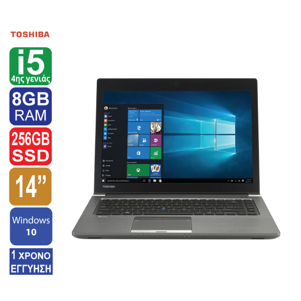 Laptop 14″, Toshiba Tecra Z40-A, Intel Core i5 4310U (4ης γενιάς), 8GB RAM, 256GB SSD, Web Camera, Windows 10 Pro ( Το προϊόν είναι καινούριο χωρίς το δικό του κουτί )