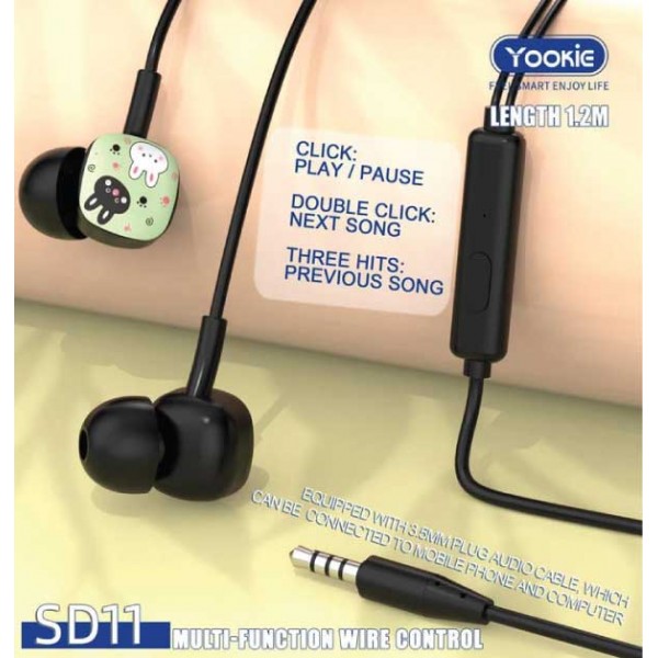 Κινητά Ακουστικά με Μικρόφωνο Yookie Sd11, διαφορετικά χρώματα 