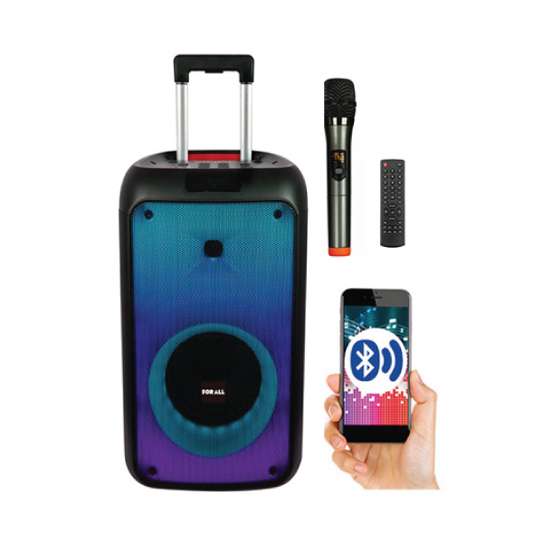 Σύστημα Ηχεία Karaoke FG108-05 ForAll, bluetooth, FM, TWS, AUX, 2 x Mic, USB-TF, 60w, 12v5.5ah (Καινούριο Προϊόν, σφραγισμένο)