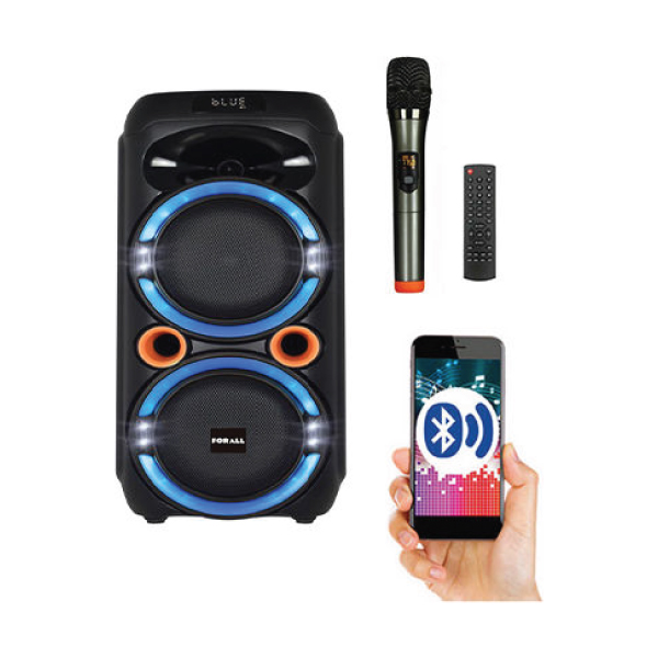 Σύστημα Ηχεία Karaoke FG206-17 ForAll, RGB, bluetooth, FM, TWS, AUX, 2 x Mic, USB-TF, 30w, 3000mah (Καινούριο Προϊόν, σφραγισμένο)