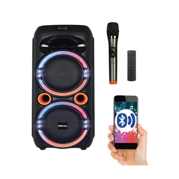 Σύστημα Ηχεία Karaoke FG208-23 ForAll, RGB, bluetooth, FM, TWS, AUX, 2 x Mic, USB-TF, 40w, 3600mah (Καινούριο Προϊόν, σφραγισμένο)